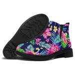 Blossom Tropical Flower Pattern Print Flat Ankle Boots