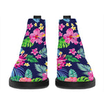 Blossom Tropical Flower Pattern Print Flat Ankle Boots