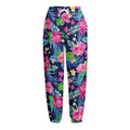 Blossom Tropical Flower Pattern Print Fleece Lined Knit Pants