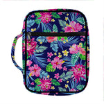 Blossom Tropical Flower Pattern Print Front Pocket Bible Bag
