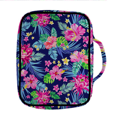 Blossom Tropical Flower Pattern Print Front Pocket Bible Bag