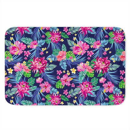 Blossom Tropical Flower Pattern Print Indoor Door Mat