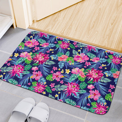 Blossom Tropical Flower Pattern Print Indoor Door Mat