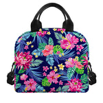 Blossom Tropical Flower Pattern Print Insulated Lunch Bag