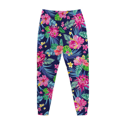Blossom Tropical Flower Pattern Print Jogger Pants