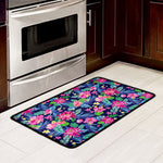 Blossom Tropical Flower Pattern Print Kitchen Mat