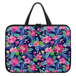 Blossom Tropical Flower Pattern Print Laptop Sleeve With Handle