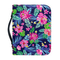 Blossom Tropical Flower Pattern Print Leather Bible Cover