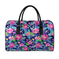 Blossom Tropical Flower Pattern Print Leather Duffel Bag