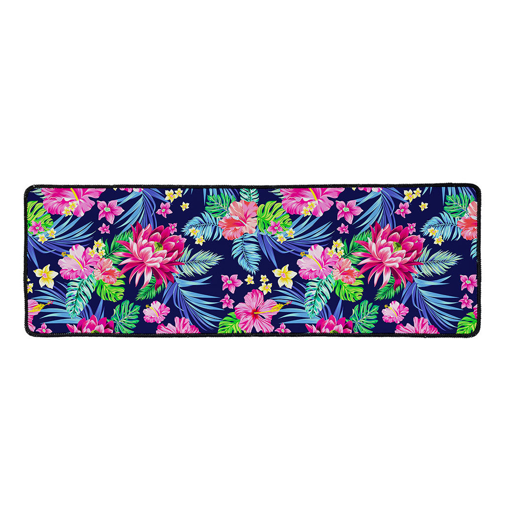 Blossom Tropical Flower Pattern Print Long Kitchen Mat