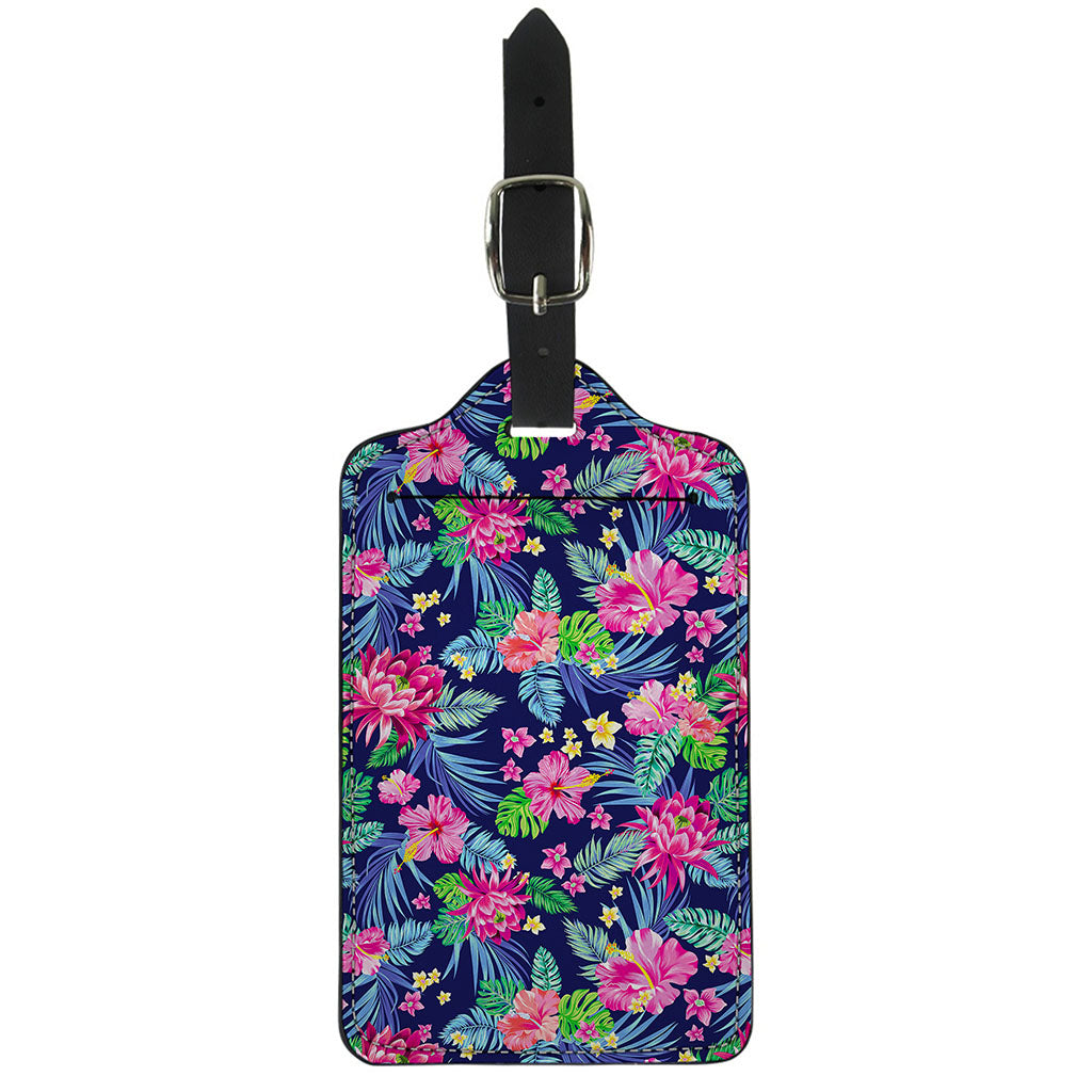 Blossom Tropical Flower Pattern Print Luggage Tag