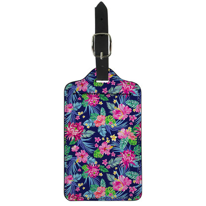 Blossom Tropical Flower Pattern Print Luggage Tag
