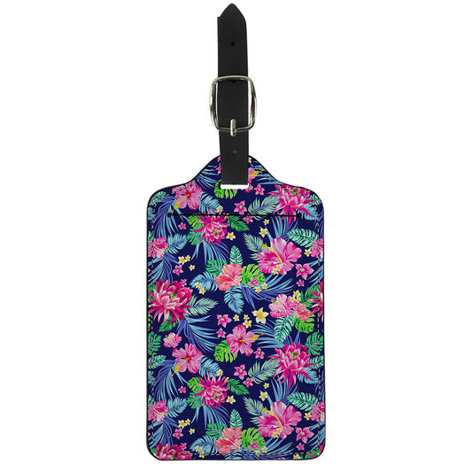Blossom Tropical Flower Pattern Print Luggage Tag