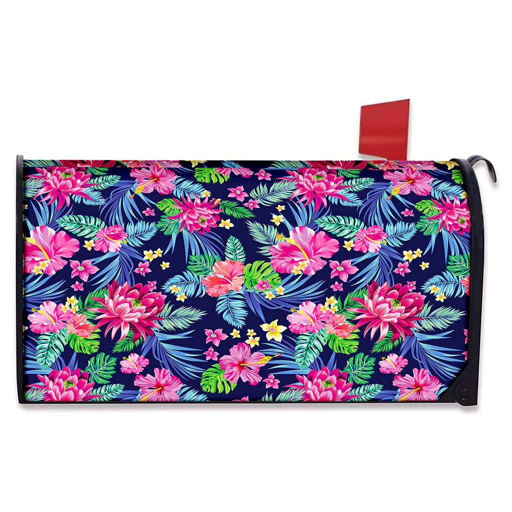 Blossom Tropical Flower Pattern Print Mailbox Cover