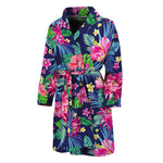 Blossom Tropical Flower Pattern Print Men's Bathrobe
