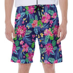 Blossom Tropical Flower Pattern Print Men's Beach Shorts