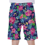 Blossom Tropical Flower Pattern Print Men's Beach Shorts