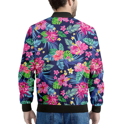 Blossom Tropical Flower Pattern Print Men's Bomber Jacket