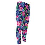 Blossom Tropical Flower Pattern Print Men's Compression Pants