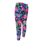 Blossom Tropical Flower Pattern Print Men's Compression Pants