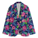 Blossom Tropical Flower Pattern Print Men's Cotton Blazer