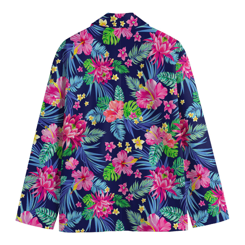Blossom Tropical Flower Pattern Print Men's Cotton Blazer