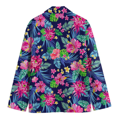 Blossom Tropical Flower Pattern Print Men's Cotton Blazer