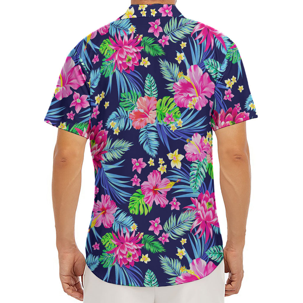 Blossom Tropical Flower Pattern Print Men's Deep V-Neck Shirt