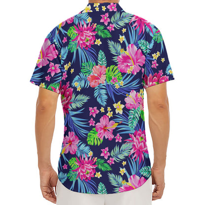 Blossom Tropical Flower Pattern Print Men's Deep V-Neck Shirt