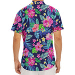 Blossom Tropical Flower Pattern Print Men's Deep V-Neck Shirt