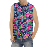 Blossom Tropical Flower Pattern Print Men's Fitness Tank Top