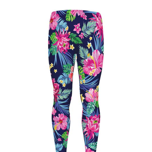 Blossom Tropical Flower Pattern Print Men's leggings
