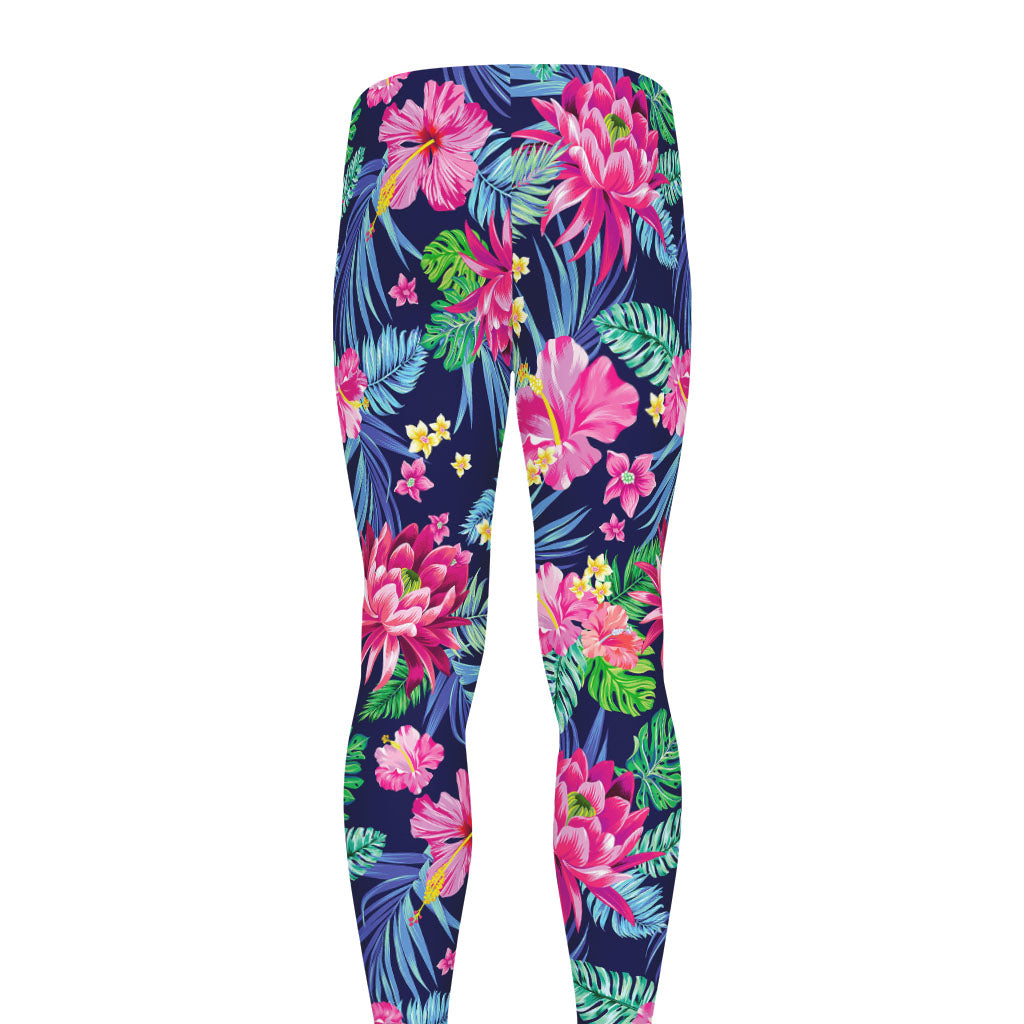 Blossom Tropical Flower Pattern Print Men's leggings