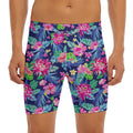 Blossom Tropical Flower Pattern Print Men's Long Boxer Briefs