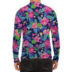 Blossom Tropical Flower Pattern Print Men's Long Sleeve Rash Guard