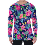 Blossom Tropical Flower Pattern Print Men's Long Sleeve T-Shirt