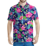 Blossom Tropical Flower Pattern Print Men's Polo Shirt