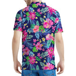 Blossom Tropical Flower Pattern Print Men's Polo Shirt