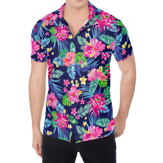 Blossom Tropical Flower Pattern Print Men's Shirt