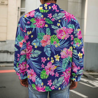 Blossom Tropical Flower Pattern Print Men's Shirt Jacket