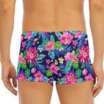 Blossom Tropical Flower Pattern Print Men's Short Boxer Briefs