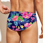 Blossom Tropical Flower Pattern Print Men's Swim Briefs