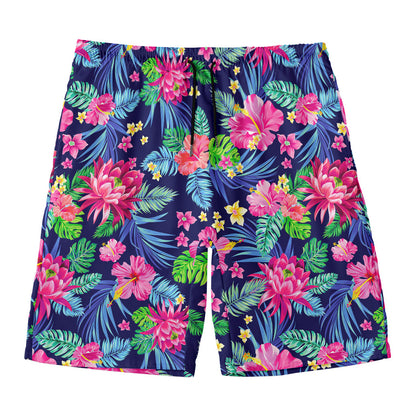 Blossom Tropical Flower Pattern Print Men's Swim Trunks