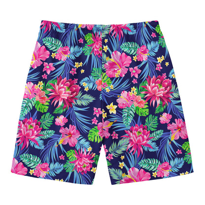 Blossom Tropical Flower Pattern Print Men's Swim Trunks