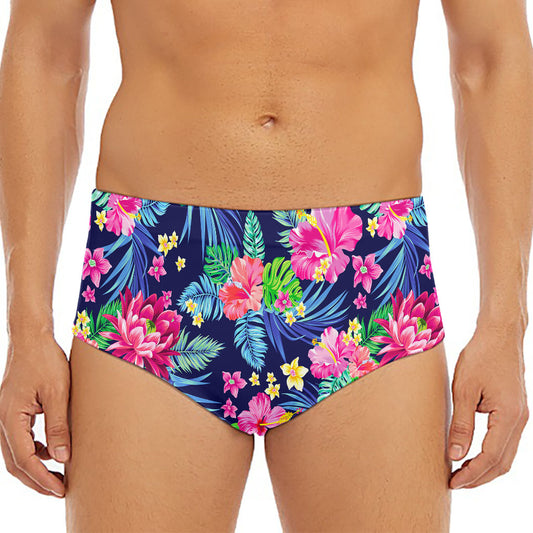 Blossom Tropical Flower Pattern Print Men's Triangle Swim Briefs