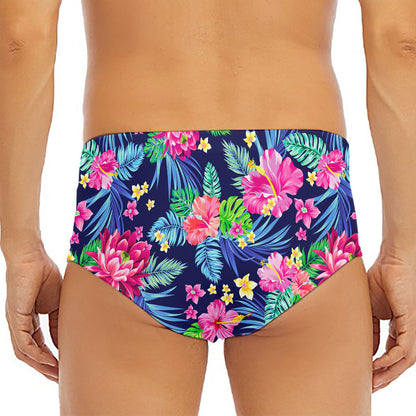 Blossom Tropical Flower Pattern Print Men's Triangle Swim Briefs