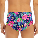 Blossom Tropical Flower Pattern Print Men's Triangle Swim Briefs