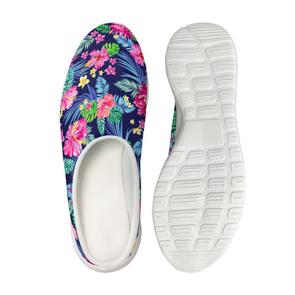 Blossom Tropical Flower Pattern Print Mesh Casual Shoes