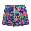 Blossom Tropical Flower Pattern Print Mesh Shorts