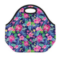 Blossom Tropical Flower Pattern Print Neoprene Lunch Bag